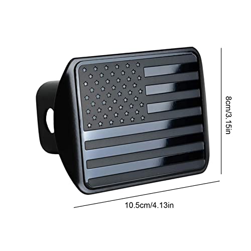Kingsea Usa American Flag Trailer Hitch Cover,Stainless Steel Metal American Flag Emblem Trailer Plug Hitch Cover Fits 2" Receivers,For Trucks Cars Suv (Black) #TOP1