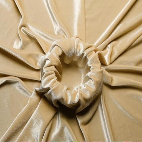 Image of Amazon Brand - Umi 1 Mtr Multi Purpose Velvet Fabric Cloth for Decoration, Trousseau Packing, Party Hall, Bouquet, Gift Packing, Decor, Pooja Room (1 Mtr, Beige), Solid
