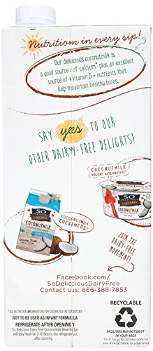 SO DELICIOUS Dairy Free Organic Coconut Milk Beverage, Unsweetened, 32 Ounce