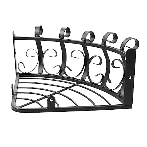 Cabilock Hanging Wall Planters Metal Flower Pot Holder Wall Mounted Corner Shelves Railing Planter Bracket Fence Planter Hanger Basket For Garden Balcony Porch Black Wall Mounted Planters #TOP4