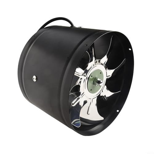 Honseadek Extractor Fan 200Mm Inline Duct Ventilation System,Easy Installation, 200mm Inline Pipe Fan, High Extraction Capacity, Quiet, 7 Blades(black)