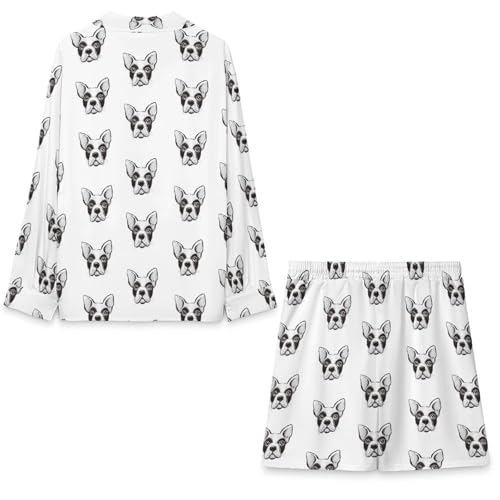 French Bulldog Cute DogsMen's Long-sleeved Suits for Everyday Casual Wear2