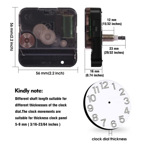 Deewish Large Wall Clock 12888 Movement Replacement, I Axis Shaft High Torque Clock Parts, Quartz Clock Mechanism Battery Operated, Giant Wall Clock Motor Repair Diy (Dw-12888-I, No Hands) #TOP3