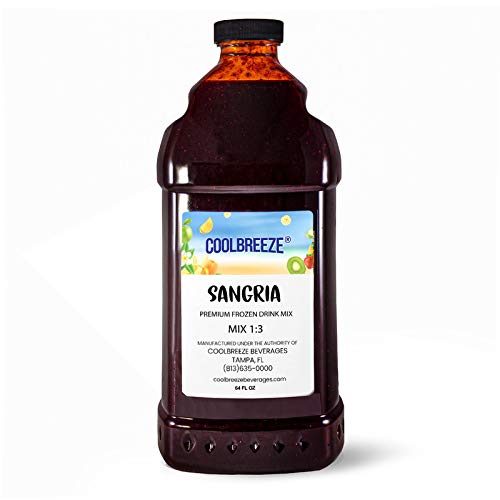 Coolbreeze Beverages Ready To Use, Shelf Stable Frozen Drink Machine Mix, Blender Slushy Syrups - One 1/2 Gallon Bottle - Strawberry Splendor
