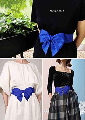 TeeYee Cute Wide Elastic Belt Women's Bowknot Belt Ladies Stretchy Bow Belt for Christmas Party Casual Matching Women Dresses4