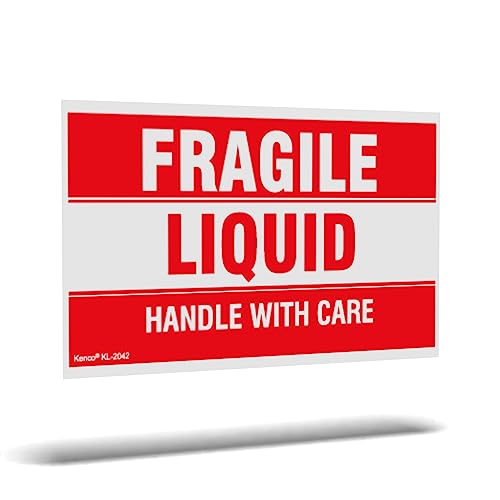 Stickers Fragile liquide Kenco 7,6x12,7 cm pour colis et expédition sécurisés