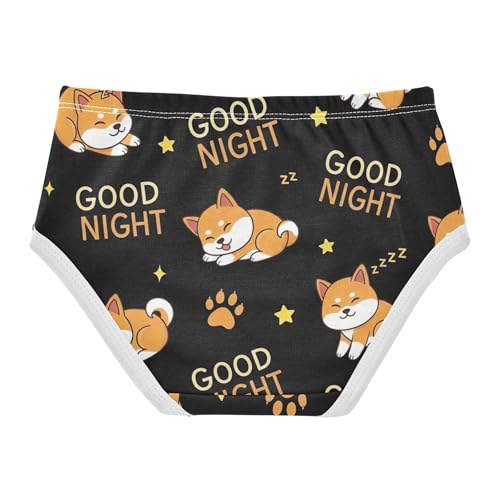 Toddler Girls Underwear 2t Cotton Girl Panties Cute Bright Briefs Undies Kids Cute Cartoon Shiba Dogs Night2