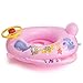 Produktbild OKCS Gummiboot für Kinder Fisch Motiv Schlauchboot Pool Schwimmen Strandboot Junior Schwimmbad Badespaß - in Pink mit gelben Lenkrad und Hupe