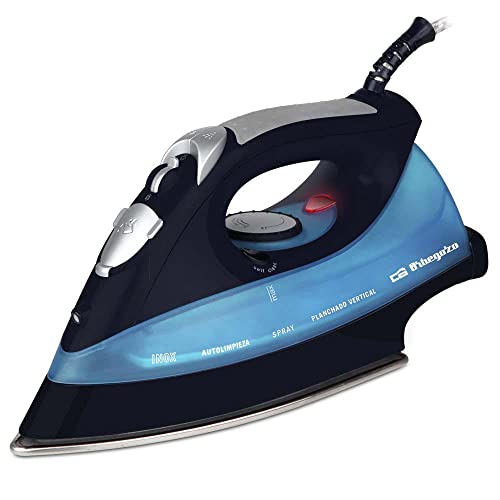 Orbegozo SV 2680 - Plancha Ropa Vapor, 2600 W de Potencia, Suela Inox, Función Autolimpieza, Sistema de Planchado en Seco y con Vapor, Regulador de Temperatura, Azul/ Negra