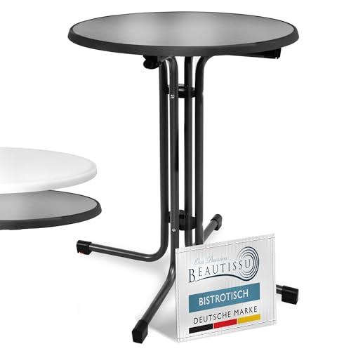 Beautissu Bistrotisch Outdoor Rund Ø 70 cm – Beistelltisch...