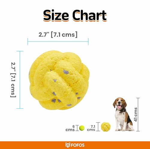 Image of BarkButler x FOFOS Super Bounce Toys Cross Ball- Dog Ball Toy, Chew Toys for Dogs, Dog Toys for Medium Dogs (0-20kgs) - Yellow