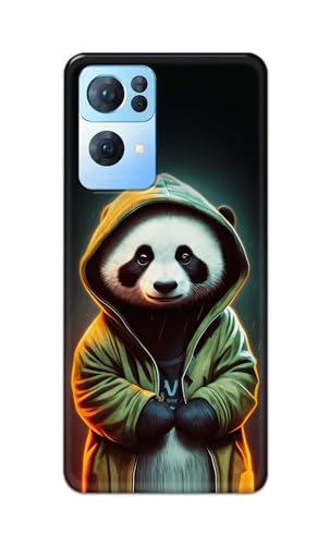 Image of Printed Hard Back Cover Case for Oppo Reno7 Pro 5G | Oppo Reno 7 Pro 5G Back Cover (Cartoon Panda) -1111