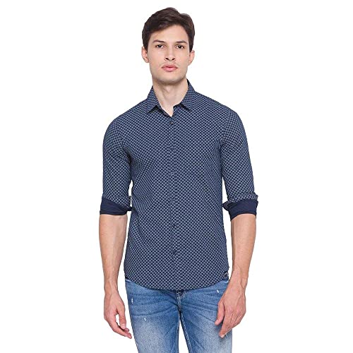 Image of Spykar Men's Checked Slim Fit Shirt