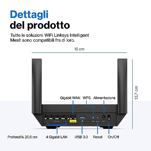 MR7350 Router WLAN WiFi 6 mesh dual band AX1800, funziona con il Sistema WiFi per tutta la casa Velop, router Internet wireless con filtro famiglia tramite l'app - Router - Immagine 11