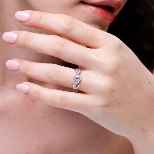 Angara Natural Diamond Solitaire Promise Ring for Women | Solitaire Round Diamond in 14K Solid Gold/Sterling Silver/Platinum | April Birthday, Anniversary Gemstone Jewellery Gift3