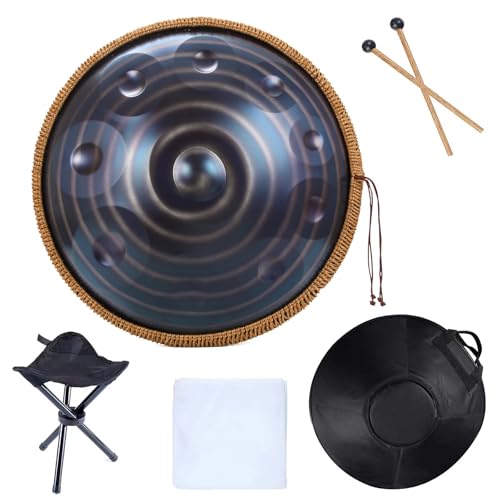 Steel Tongue Drum 10 Notas 56 cm Azul Dorado miniatura 1