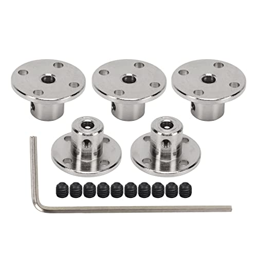 5PCS 4mm Flange Coupling Connector, Steel Rigid Guide Model Coupler Accessory Shaft Axes Fittings,High Hardness Coupling Connector for DIY RC Model Motors