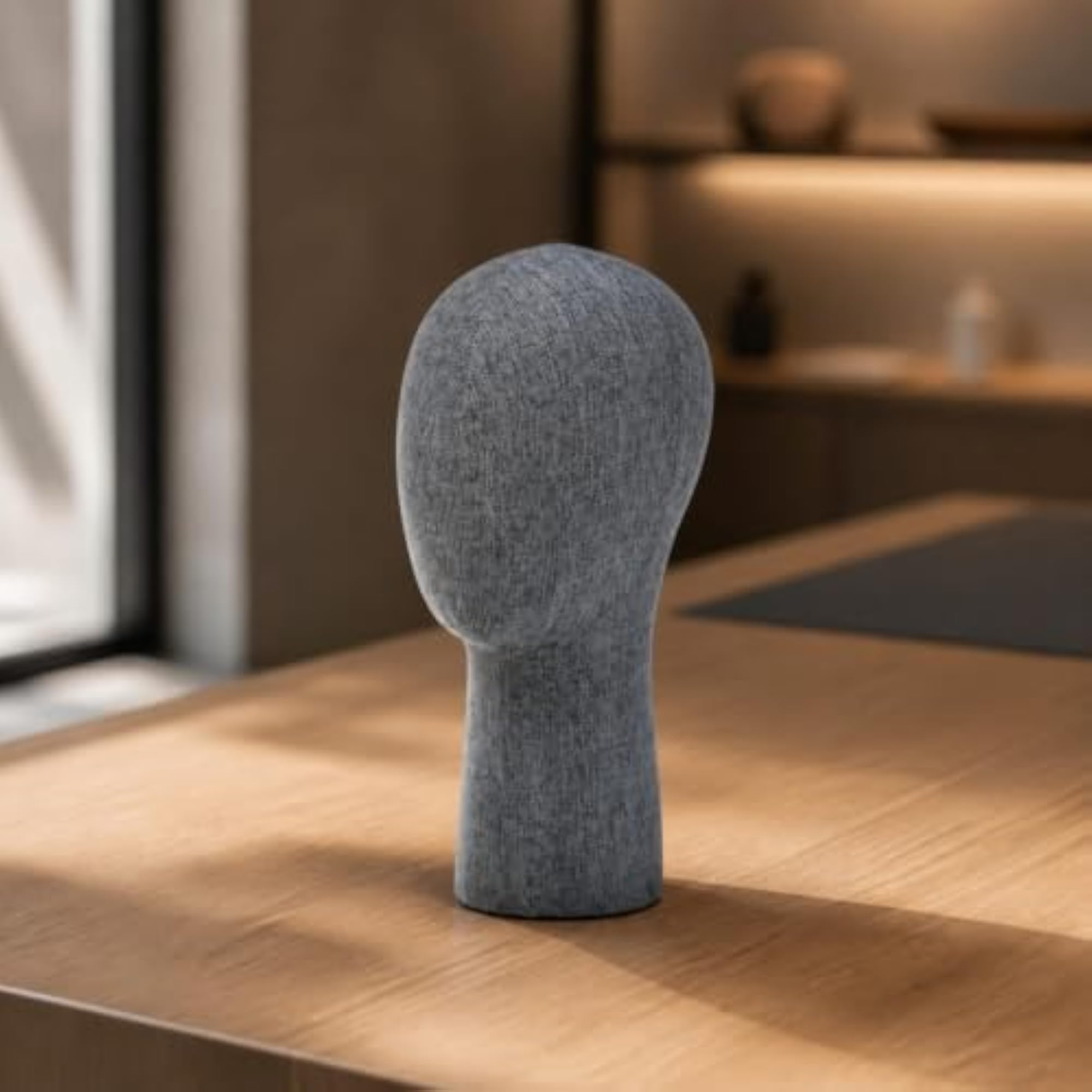 Textured Linen Mannequin Head for Display
