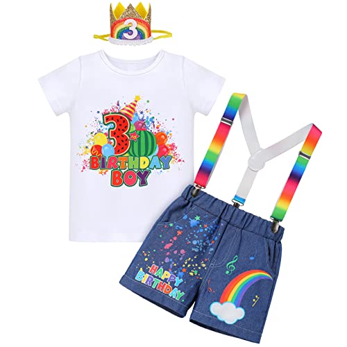 FYMNSI Baby Boy Melon 1st Birthday Cake Smash Outfit Bowtie Romper Adjustable Watermelon Shorts Party Photo Shoot Clothes Set