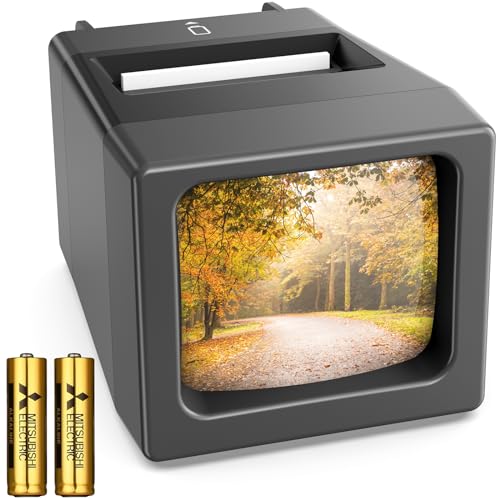 35mm Slide Viewer, 2X Magnification Slide Viewer for Viewing 35mm Slides, Slide Projector for Old Slides (2AAA Batteries Included)
