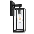 MAXvolador Outdoor Wall Lantern, Exterior Waterproof Wall Sconce Light Fixture, Black Anti-Rust Wall Mount Light with Clear Glass, E26 Base Wall Lamp