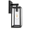 MAXvolador Outdoor Wall Lantern, Exterior Waterproof Wall Sconce Light Fixture, Matte Black Anti-Rust Wall Mount Light with Clear Glass Shade, E26 Socket Wall Lamp for Porch(Bulb Not Included)