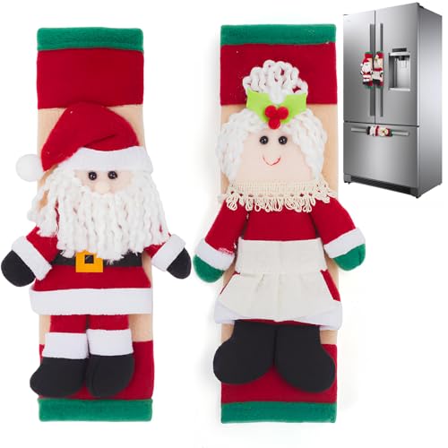 YANJINGHE Fundas para Manijas de Refrigerador,Navidad Nevera Manija Cubiertas,Decoración Navideña, Lavavajillas Puerta Manillar, Fundas navideñas para manijas de refrigerador (B)