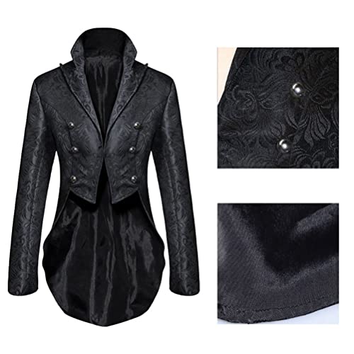 Men's Gothic Jacquard Tuxedo Blazer Medieval Victorian Double Breasted Tailcoat Formal Wear Dinner Jacket3