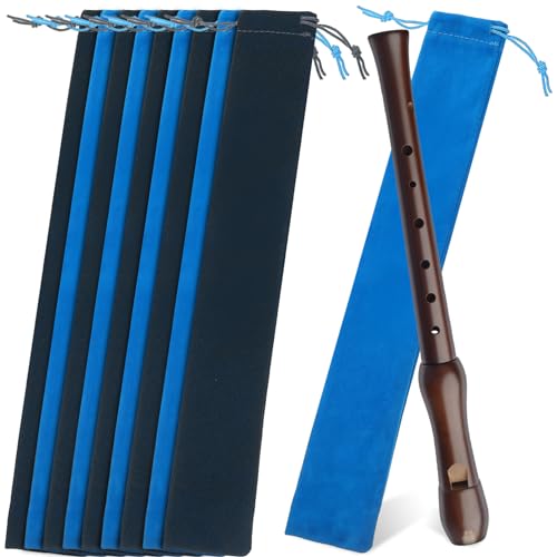 TOYANDONA Bolsa Para Flauta Doce Para Instrumentos Musicais 10 Peças Camurça E Material Flocado Bolsa Para Flauta Doce Soprano Fecho Com Cordão