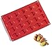 Stampi silicone tortiera Madeleines,Stampi antiaderenti Decorazioni per torte Cottura Vassoio, 20-Fori Madeleine Vassoio Antiaderente,(Rosso)