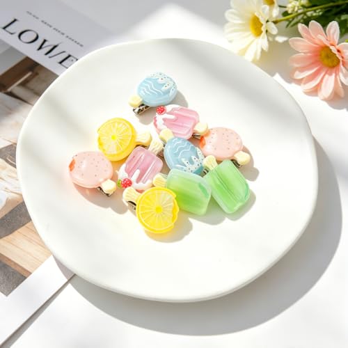 10 piezas mini pinzas de helado para niñas miniatura 7