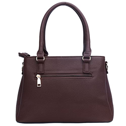 Image of KKXIU Women Purses and Handbags, PU Leather Top Handle Satchel Bag | Removable Long Strap, 3 Zippered Compartments, Crossbody Purse for Ladies, ,Tassel Pendant