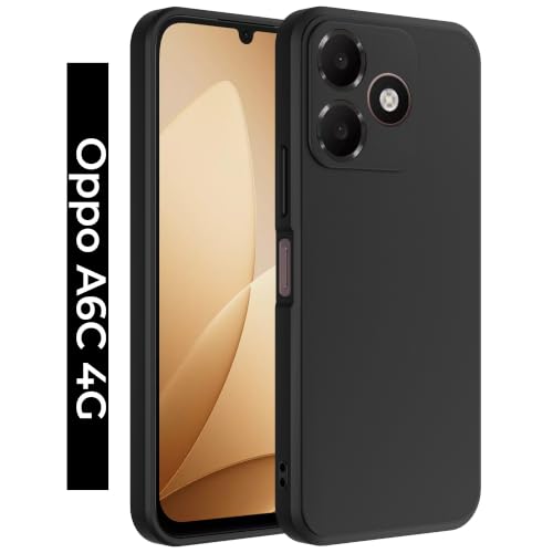Image of A rtistque Back Cover Case for Oppo A6c 4G | Camera Protection | Shockproof TPU | Stylish Protective Design | Slim Fit | Ultra Matte | Oppo A6c Back Cover - Black