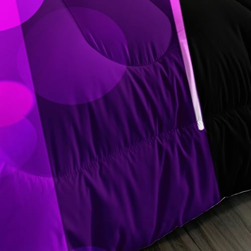 Image of QOOMO Cartoon Butterfly Kids Comforter Set,Flowers Print Bedding Set Full Size for Boys Girls Room Decoration,Purple Bed Set Microfiber Lightweight,1 Comforter 2 Pillowcases