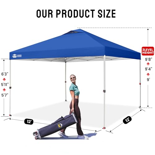 image for CROWN SHADES 12x12 Pop Up Canopy Outside Canopy, Patented One Push Ten
