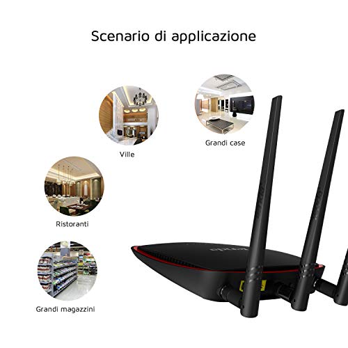 Tenda AP5 Access Point Wireless, 300 Mbps, 3 Antenne Esterne da 5 dBi, 2 * 100M Ethernet Porte, Poe, WISP, Supporto da Tavolo/da Parete
