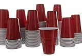 Impresserve Disposable Party Cups, 16 Ounce Red Plastic Drinking Cup for Cold Drinks, Sodas, Lemonades, Ciders, Beers, Cocktails, More, 100 Piece