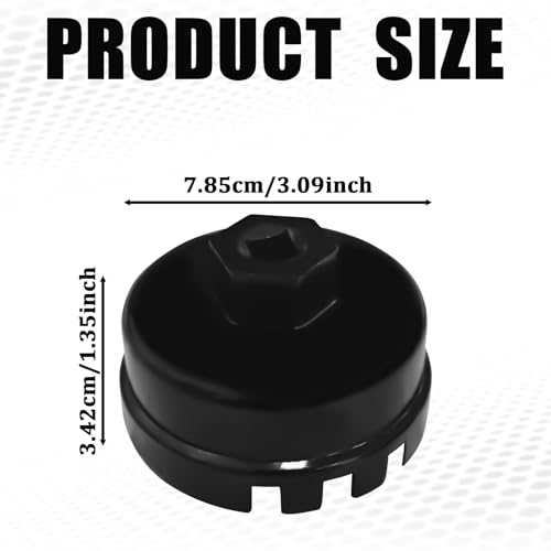 QKYS Oil Filter Wrench for Toyota 4 Runner, Prius, RAV4, Highlander, Tundra, 64mm 14 Flute Oil Filter Cap Wrenches Removal Tool for 2.5-5.7L Engine, Aluminum Oil Filter Socket Set (Black) - Thumbnail 2