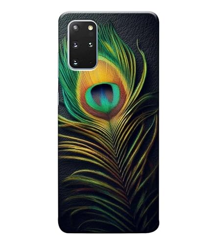 Image of Peacock Feather Mor Pankh Printed Hard Back Case Cover Compatible for Samsung Galaxy S20 Plus (Multicolor) - D1671