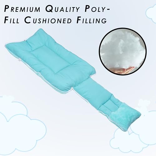 Image of VoiDrop Baby Carry Bed Cum Sleeping Bag 2 in 1 for New Born Babies (0-12 Months) Baby Fur Material Portable Travelling Bed for Infants (Velvet-Sea Green)