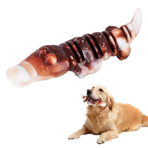 VVancha Tech Giocattoli da masticare per cani aggressivi, giocattoli indistruttibili per cani di taglia media e grande, sapore di manzo sostenibile (Coccodrillo)