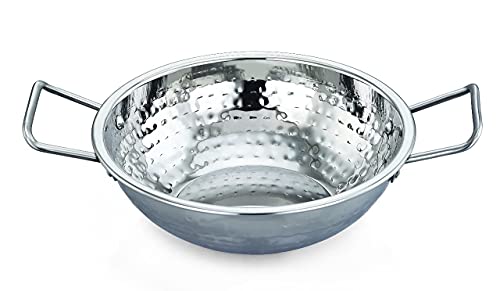 Expresso Stainless Steel Hammered Cooking Deep Fry Kadai - Capacity (1000ml)
