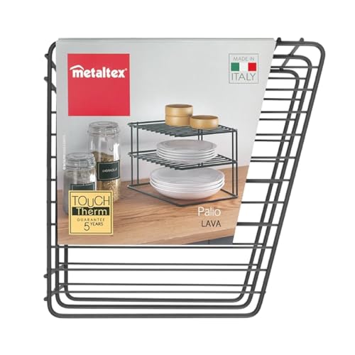 Metaltex Palio Lava Eckschrankeinsatz 2-Etg 25x25x19cm TouchTherm ,Schwarz,3 PIANI