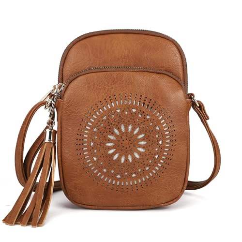 AFKOMST Crossbody Bags for Women Small Saddle Purses and Boho Cell Phone Purse
