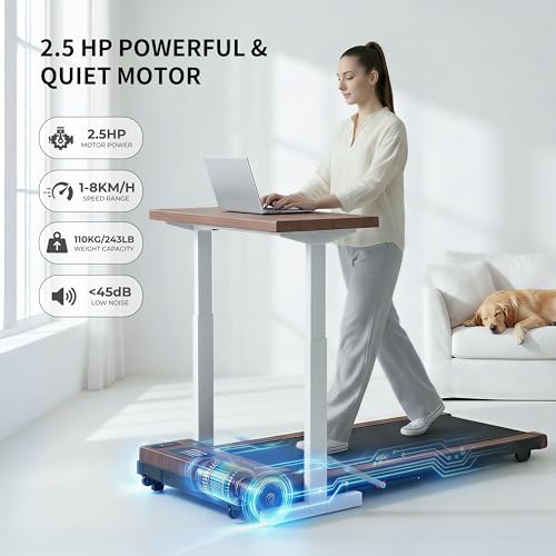 Image of Walking Pad Treadmill for Home Office,2 in 1 Under Desk Treadmill 2.5HP Low Noise Portable Treadmills with Remote Control and LED Display, Compact Treadmills,Walking Jogging Running Machine