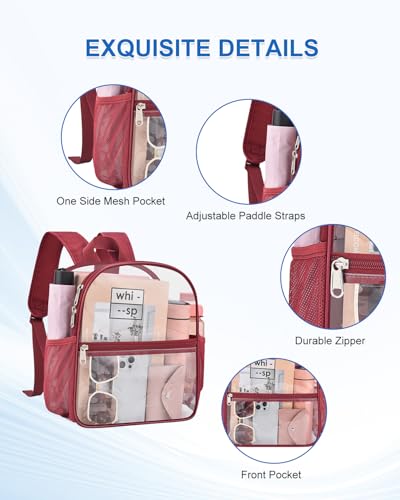Image of Clear Backpack for Stadium Events, 12x12x6 Small Clear Plastic bag with Reinforced Straps for Game Security Festival Concert
