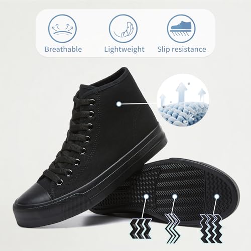 Uoidru High Top Sneakers for Women Canvas Shoes White Canvas High Tops Women Casual Shoes Lace Up Fashion Sneakers2