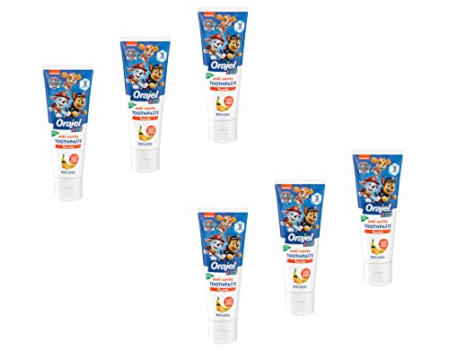 Orajel Paw Patrol Anticavity Fluoride Toothpaste 4.20 Oz Natural Fruity Bubble Flavor (Pack of 6)