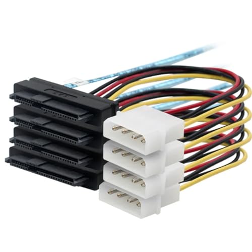 Cable Adaptador S-AS SFF-8643 a SATA con alimentación 0.5m miniatura 3