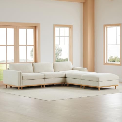 Image of CHITA 118 inch Super Large Sectional Modular Sofa, Down Filled, 5 Seat, Linen